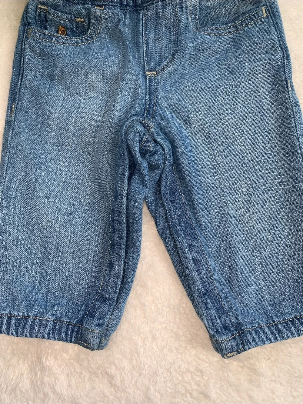 GAP Baby Denim Pull- On Jeans with Snaps 3-6M EUC